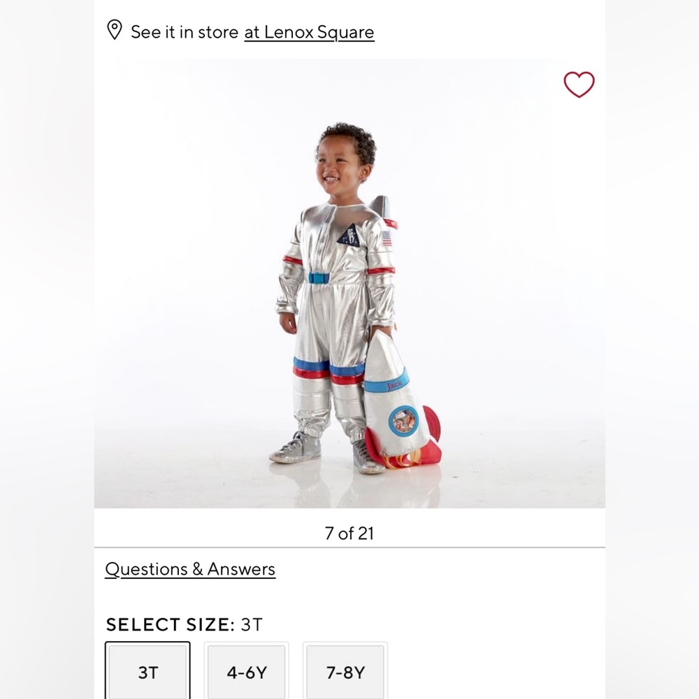 Pottery Barn Astronaut Costume 3T